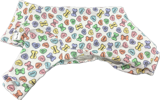 Onesie - Doggy Conversation Hearts on White