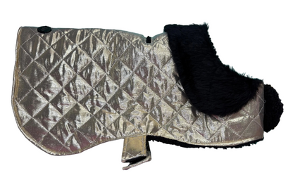 Coat Wrap around - Gold and Black Fur Collar