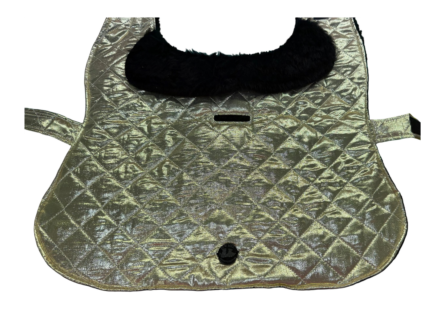 Coat Wrap around - Gold and Black Fur Collar