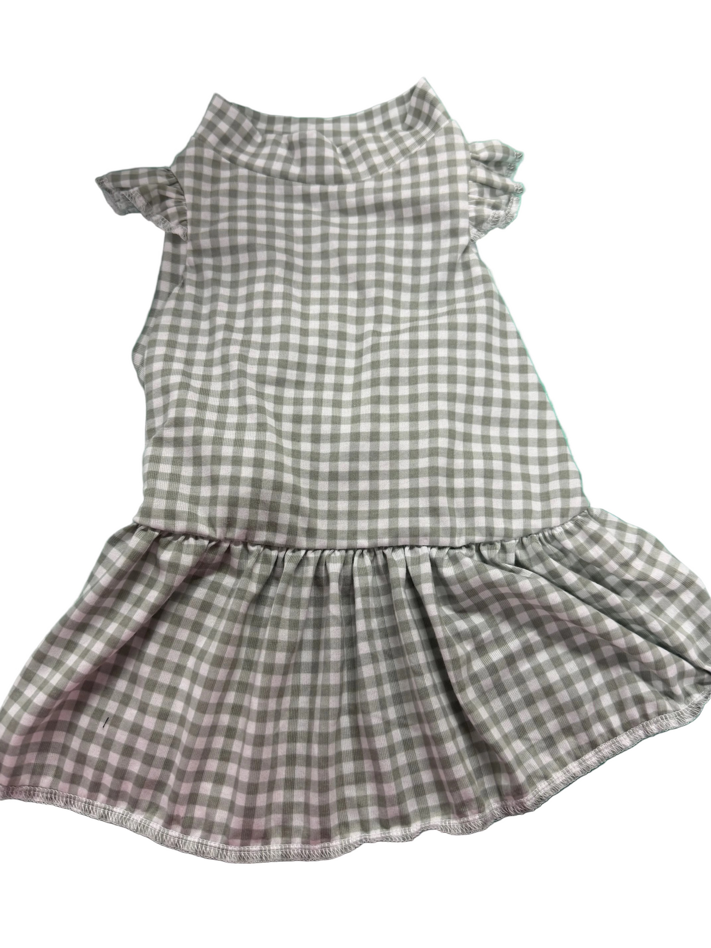 Jersey Dress -  Sage Green Gingham