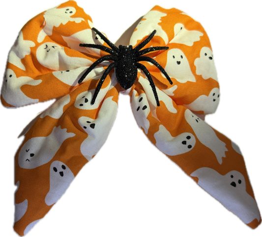 Sailor Bow - Ghosts on orange background Featuring Spider  Halloween Special Edition