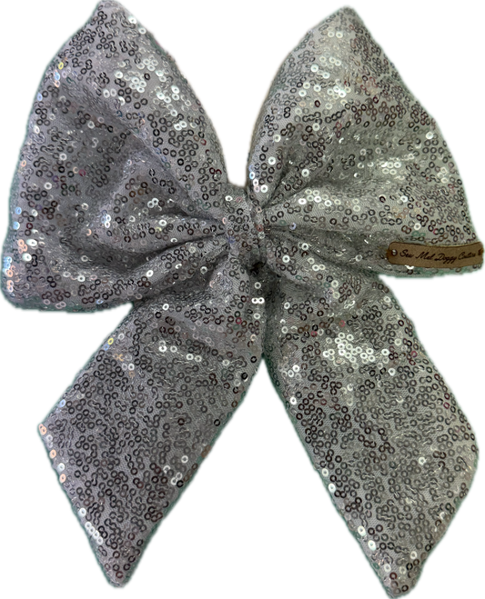 Sailor Bow - Silver Sequin Bow