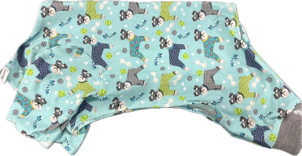 Onesie - Schnauzer's in Pyjama's / Blue and Grey  Version