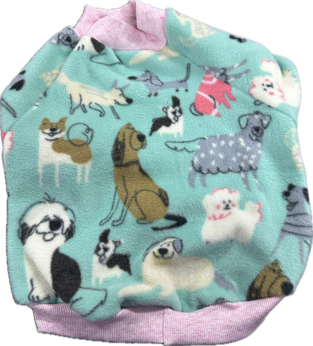 Dog Sweater - All over Dogs on Mint Green