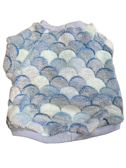 Sweater - Minky Fleece -  Blue Fish Scales