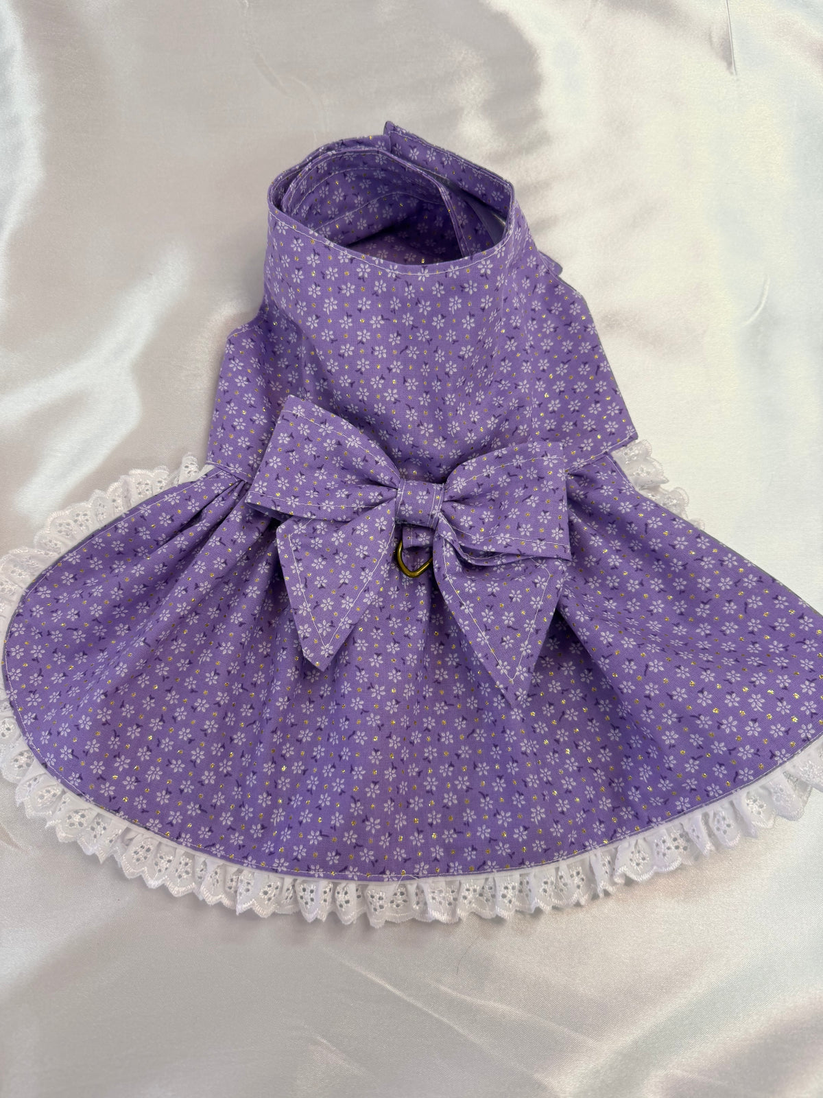 Dress - Glittery White Flowers on purple