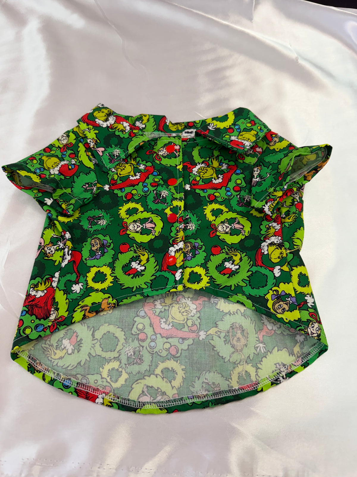 Christmas Collared Shirt wide fit  - Bright Green  Grinch