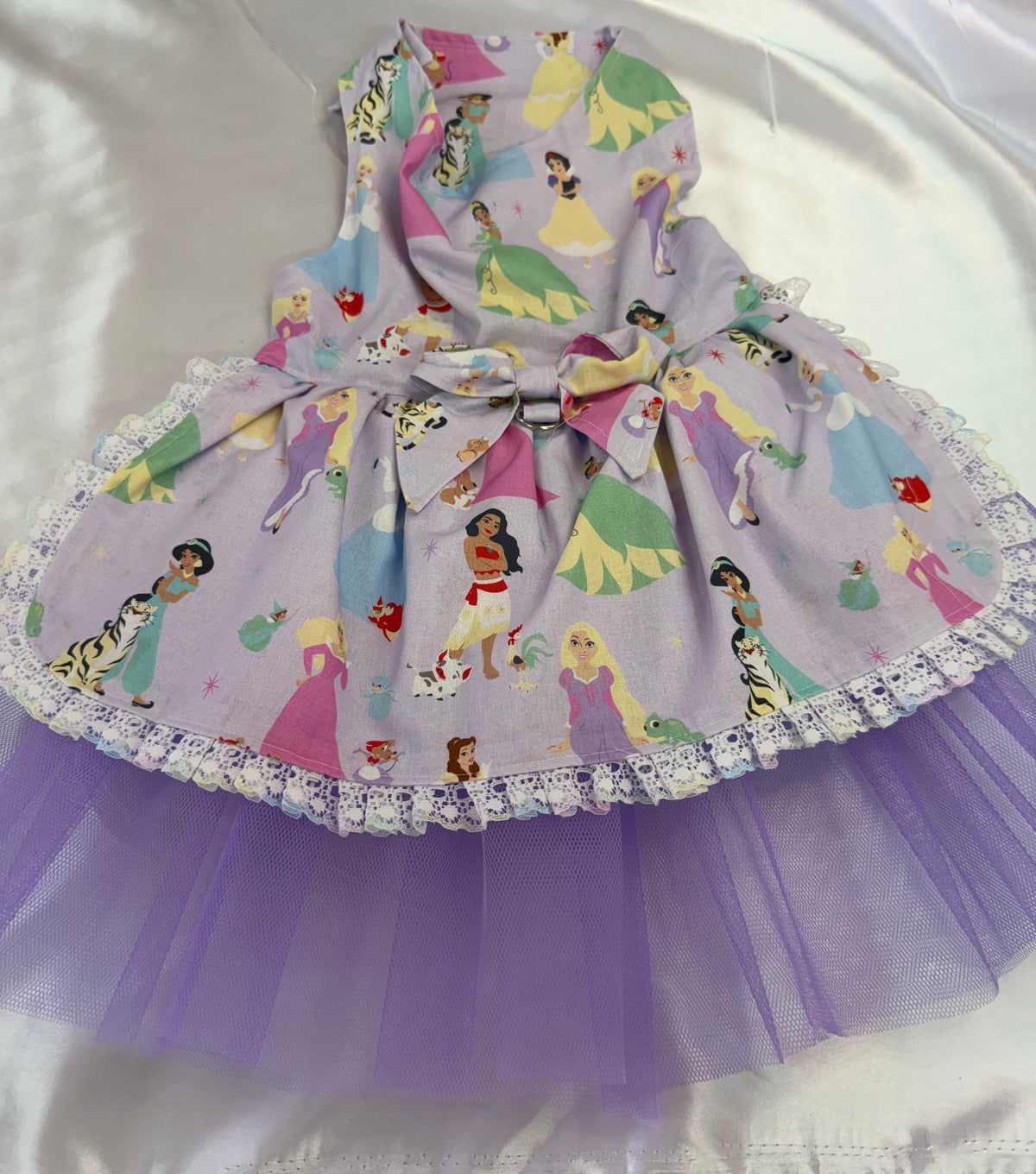 Dress - Princesses on Mauve with tulle underskirt