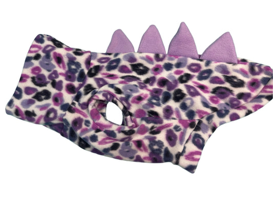 Dinosaur Jumper -Purple  Leopard Print with Light mauve spikes