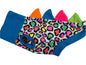 Dinosaur Jumper -Multicoloured Leopard Print with Blue Spikes