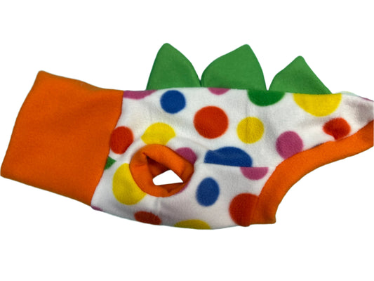 Dinosaur Jumper - Multi coloured spots with green spikes