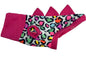 Dinosaur Jumper -Multicoloured Leopard Print with Bubblegum Pink Collar and spikes