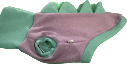 Dinosaur Jumper  - Mauve Body with Mint Green Collar and Spikes