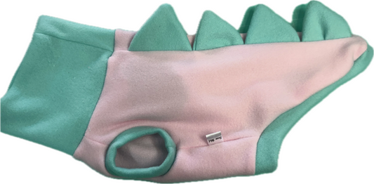 Dinosaur Jumper - Pale Pink and Mint Green Collar and Spikes