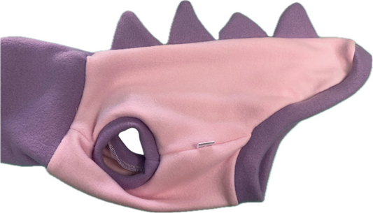 Dinosaur Jumper - Pale Pink Body and Mauve Collar and Spikes
