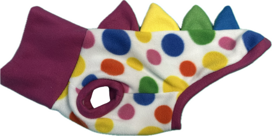 Dinosaur Jumper -Mulitcoloured Spots  with Yellow Colllar and Multicoloured Spikes (Copy)