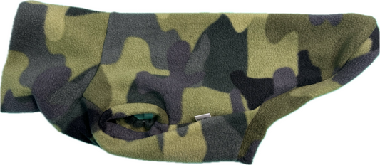 Long Dog  Fleece  Sweater - Green Camo