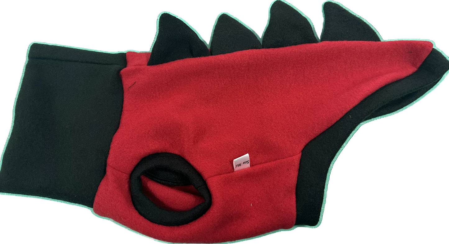 Dinosaur Jumper -Red Body with Black Trim