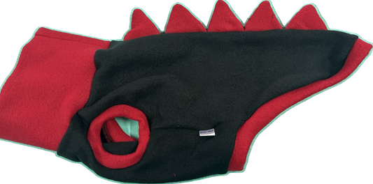 Dinosaur Jumper -  Black  Body with Red Spikes