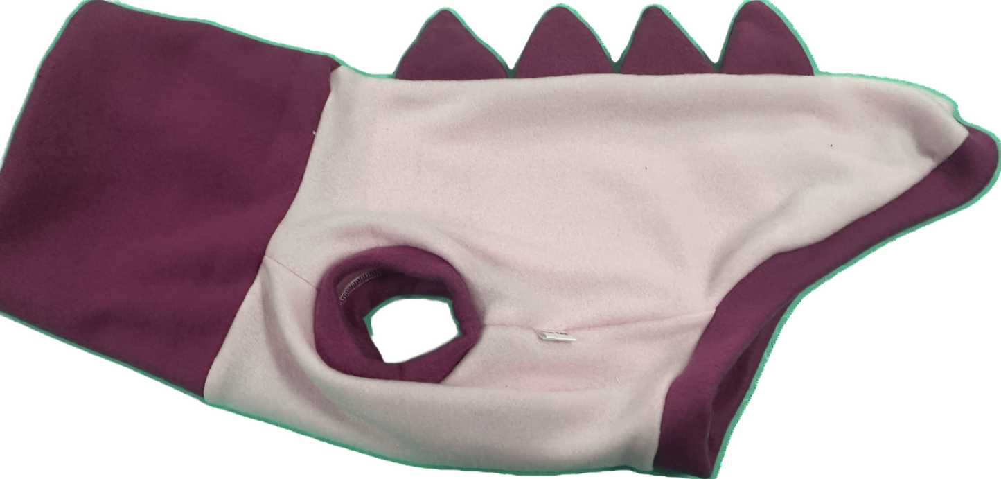 Dinosaur Jumper - Baby Pink with magenta spike