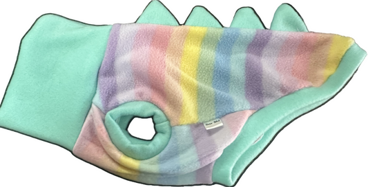 Dinosaur Jumper -  Pastel Stripes trimmed with Mint Green