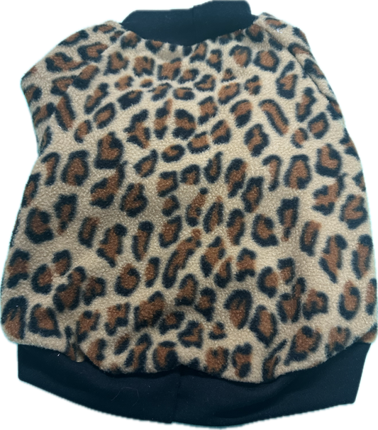 Dog Sweater - Leopard Print Black and Brown Tones