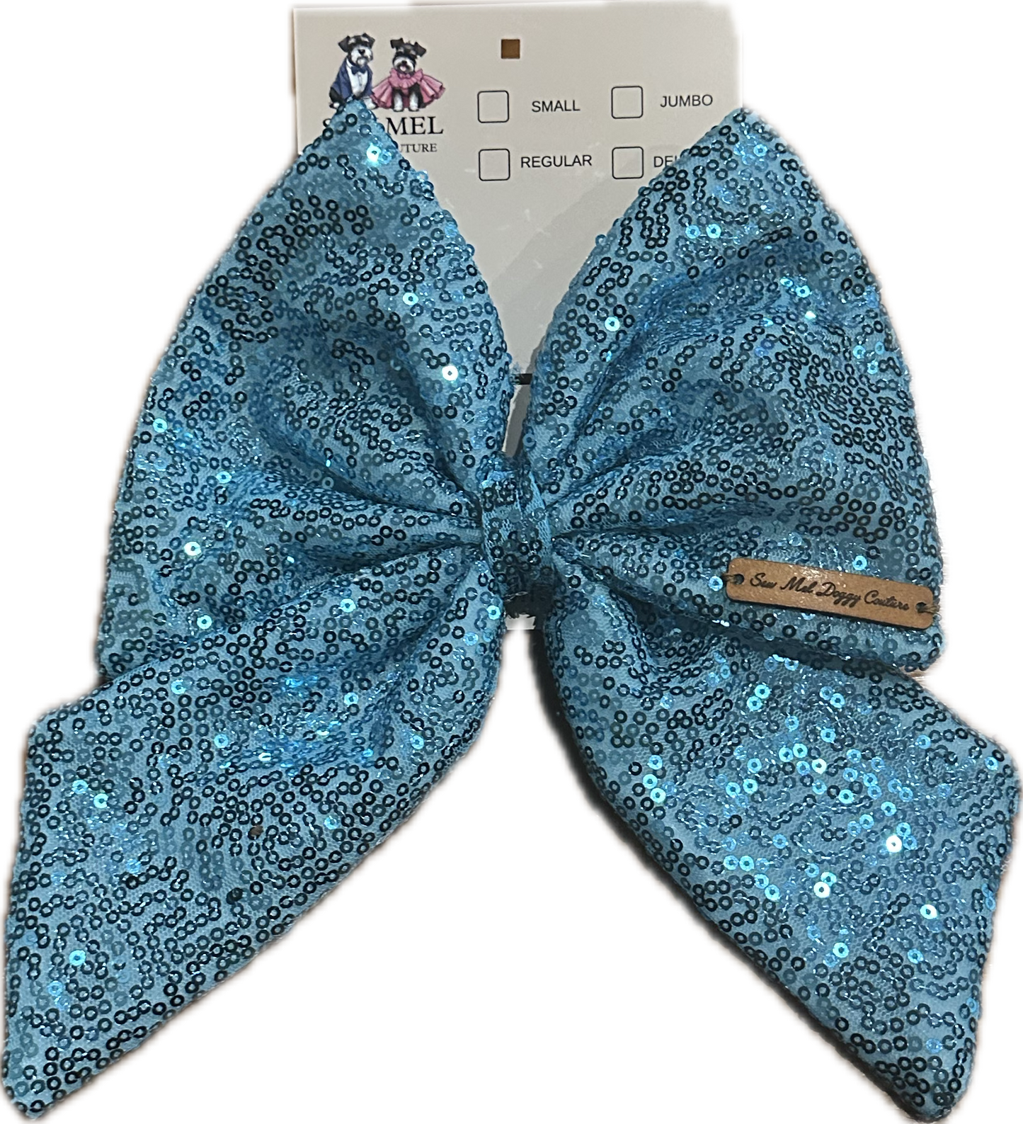 Sailor Bow -  Aqua blue Sequin