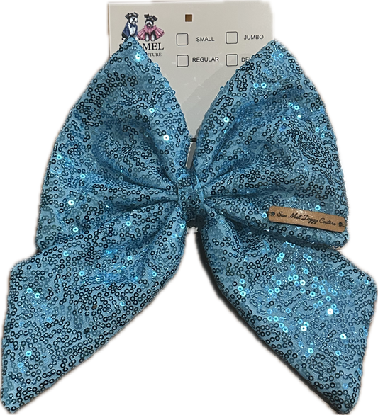 Sailor Bow -  Aqua blue Sequin