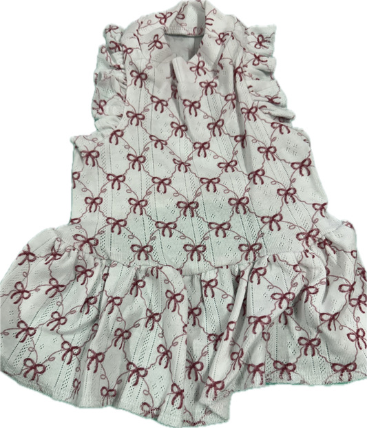 Jersey Dress -  Pink Bows on Rib