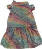 Jersey Dress -  Pastel Rainbow Foil with Silver Sparkle