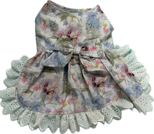 Dress  - May Gibbs pastel print with broderie trim and NEW FEATURE D ring (Copy)