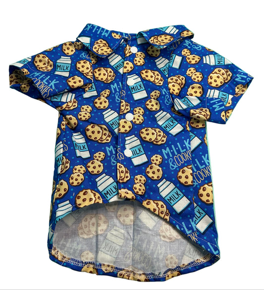 Collared Shirt - Milk and Cookies Print  ( Slim Fit )