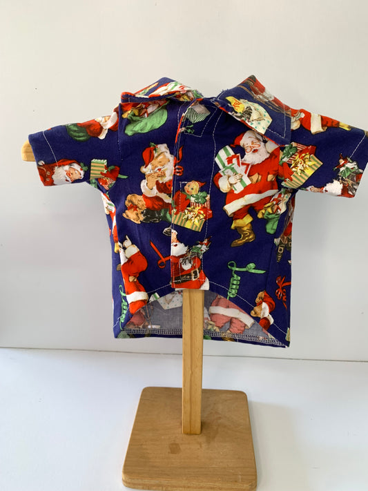 Christmas  Collared Shirt SANTA - SIZE EXTRA SMALL. MARKED DOWN