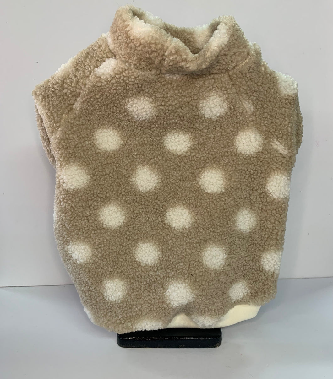 Dog Sweater Boucle - Teddy Bear Fleece with White Dot