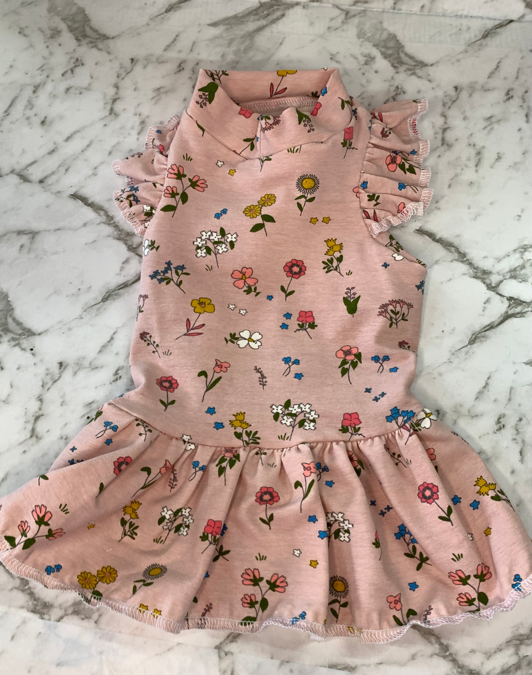 Doggy Dresses / Jersey - Pink Flowers