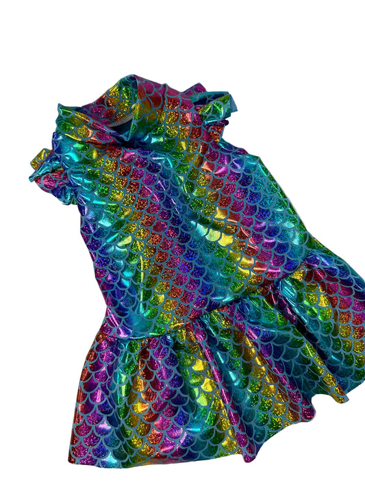 Doggy Dresses  / Foil Lycra -  Mermaid Rainbow